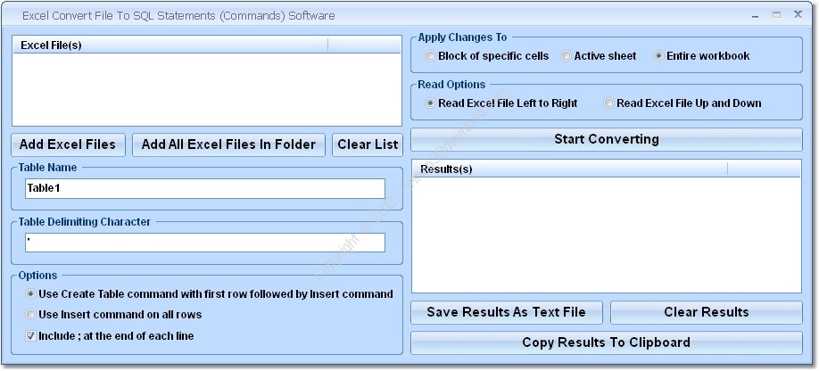 Excel Convert File To SQL Statements (Commands) Software v7.0 Crack