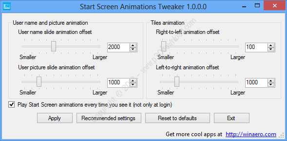 Start Screen Animations Tweaker v1.0 Crack