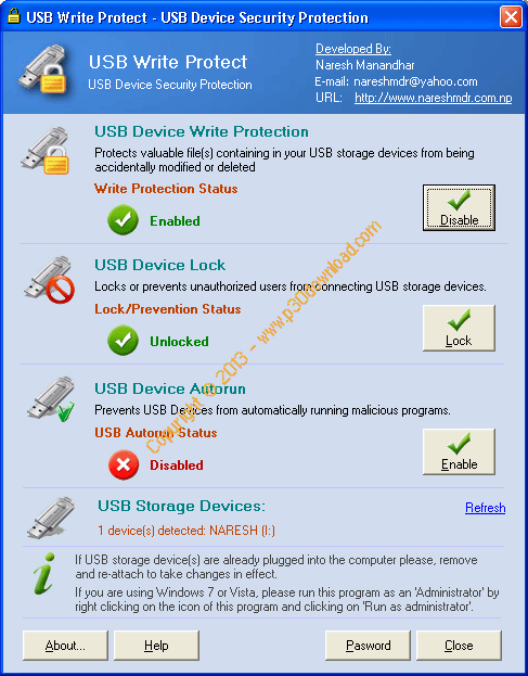 USB Write Protect v2.0.0 Crack