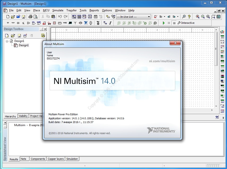 NI Multisim & Utilboard (NI Circuit Design Suite) v14.0.1 Crack