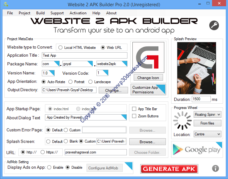 Website 2 APK Builder Pro v3.1 Crack