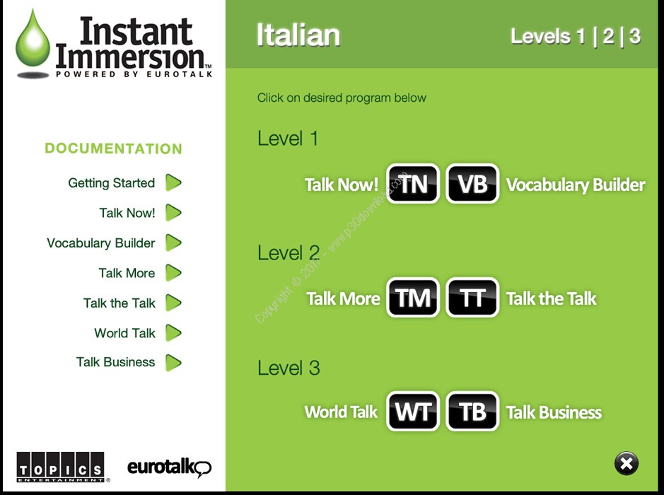 Instant Immersion Italian Levels 1