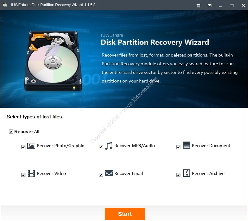 IUWEshare Disk Partition Recovery Wizard v1.9.9.9 Crack