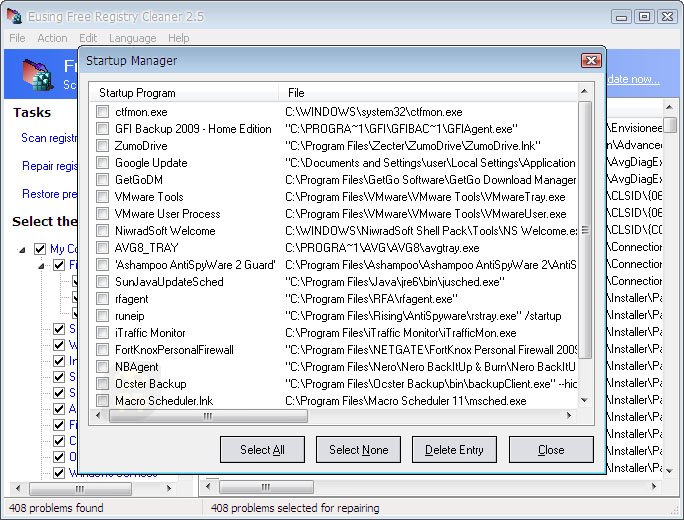 Eusing Free Registry Cleaner 3.9.0 - Windows Registry Cleanup Crack
