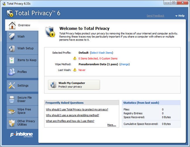 Pointstone Total Privacy 6.55e - Full Clean Up Of Any Activity In Windows Crack