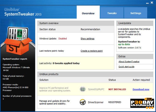 Uniblue SystemTweaker 2015 2.0.11.0 - System Performance Improvement Crack
