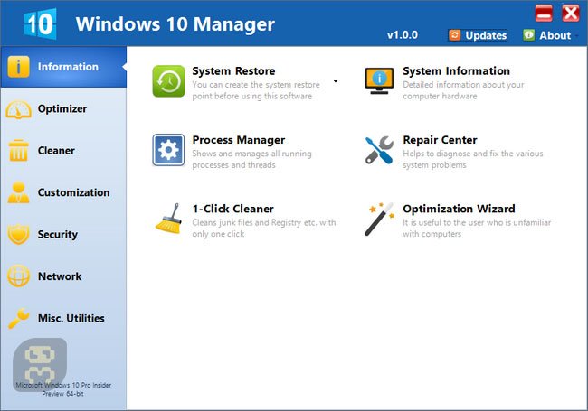 Yamicsoft Windows 10 Manager 2.2.2 - Windows 10 Manager Crack